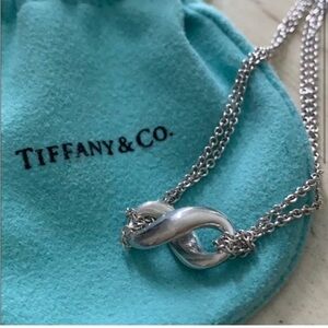 Tiffany & Co. Silver Infinity Double Choker Necklace